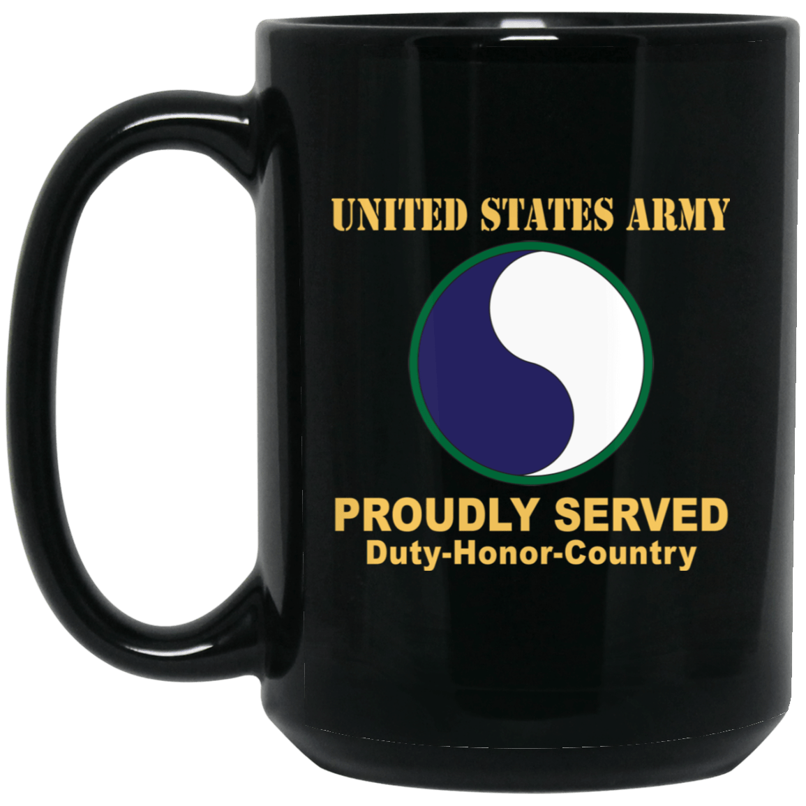 US ARMY 29TH INFANTRY DIVISION CSIB - 11 oz - 15 oz Black Mug-Mug-Army-CSIB-Veterans Nation