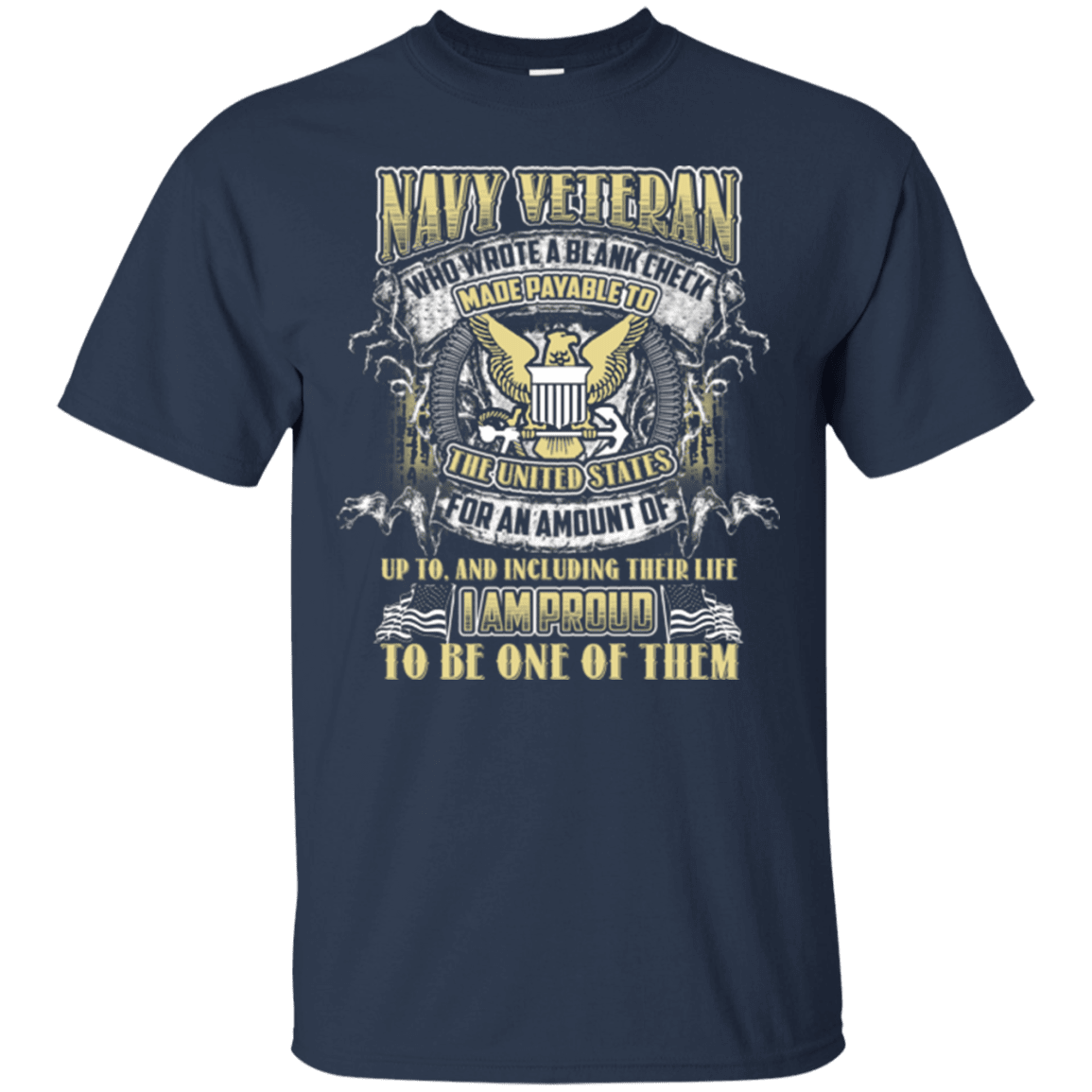 Military T-Shirt "Proud To Be NAVY VETERAN"-TShirt-General-Veterans Nation