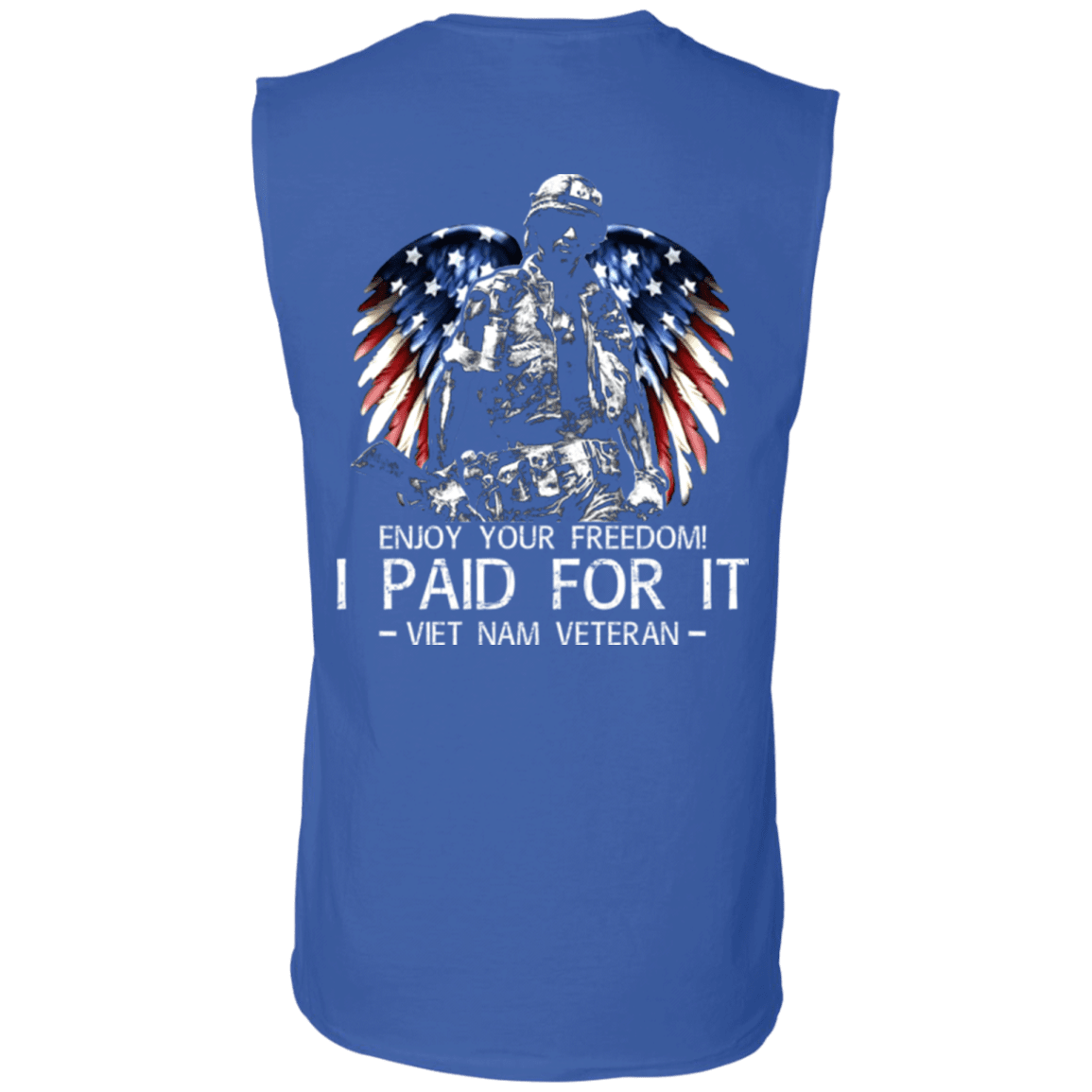 Military T-Shirt "Vietnam Veteran - Enjoy your freedom I paid for it" Men Back-TShirt-General-Veterans Nation