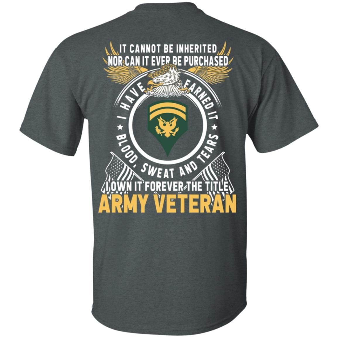 US Army E-6 SPC E6 Specialist Ranks T-Shirt For Men On Back-TShirt-Army-Veterans Nation