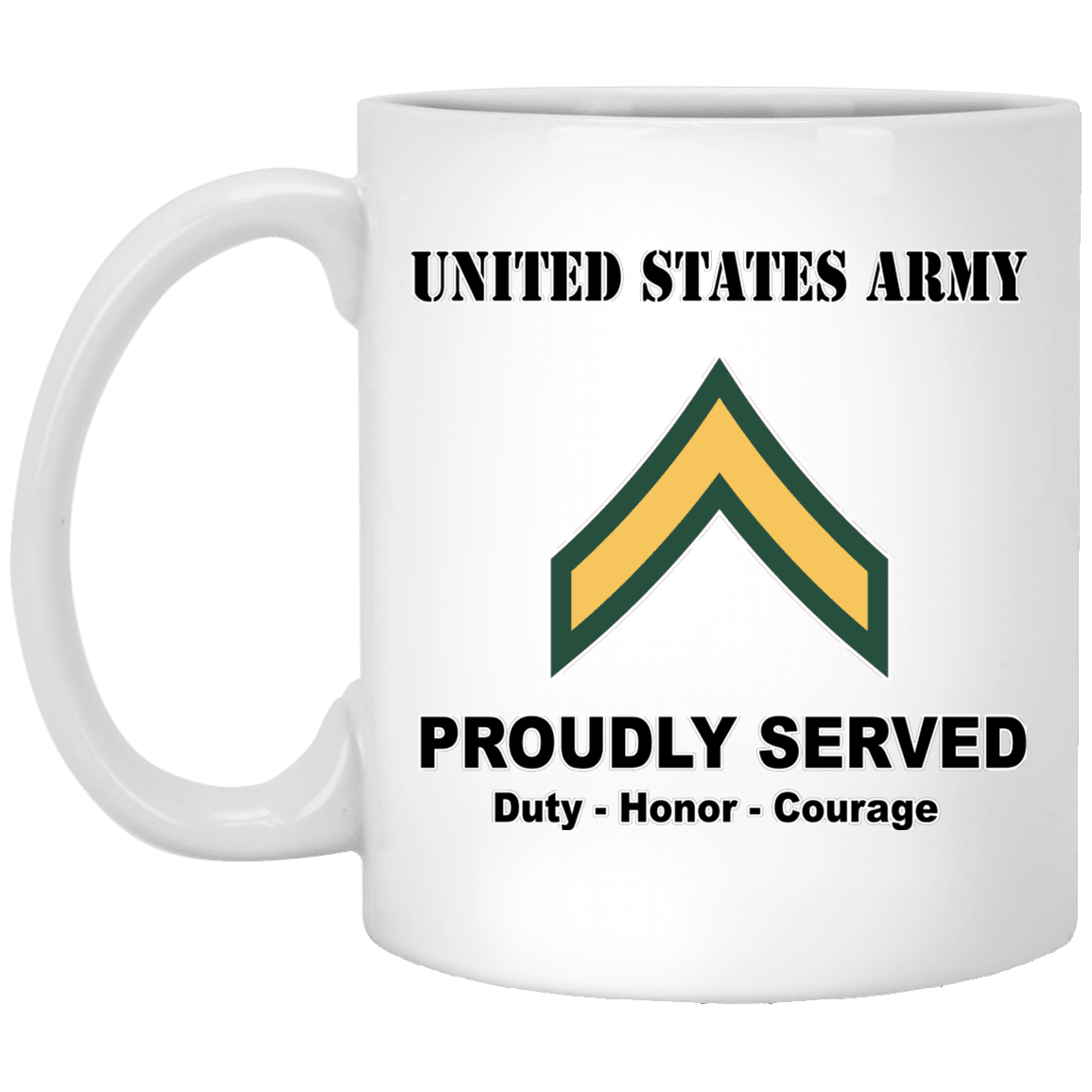 Army E-2 PV2 E2 Private Second Class Ranks White Coffee Mug - Stainless Travel Mug-Mug-Army-Ranks-Veterans Nation