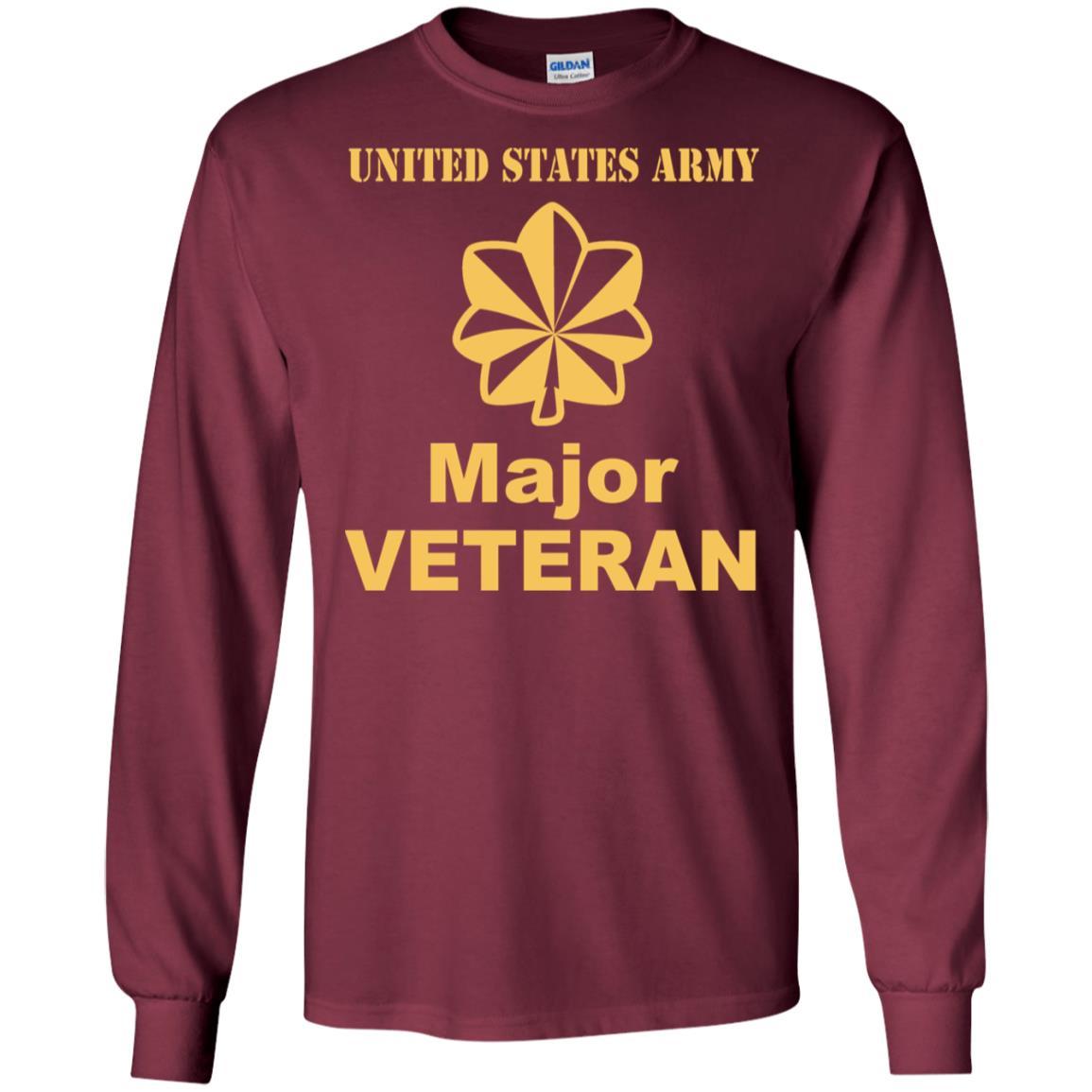 US Army O-4 Major O4 MAJ Field Officer Ranks Veteran Men T Shirt On Front-TShirt-Army-Veterans Nation