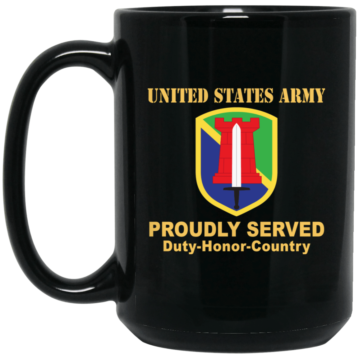 US ARMY 204TH MANEUVER ENHANCEMENT BRIGADE- 11 oz - 15 oz Black Mug-Mug-Army-CSIB-Veterans Nation