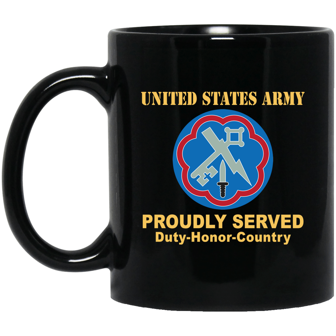US ARMY 207 MILITARY INTELLIGENCE BRIGADE- 11 oz - 15 oz Black Mug-Mug-Army-CSIB-Veterans Nation