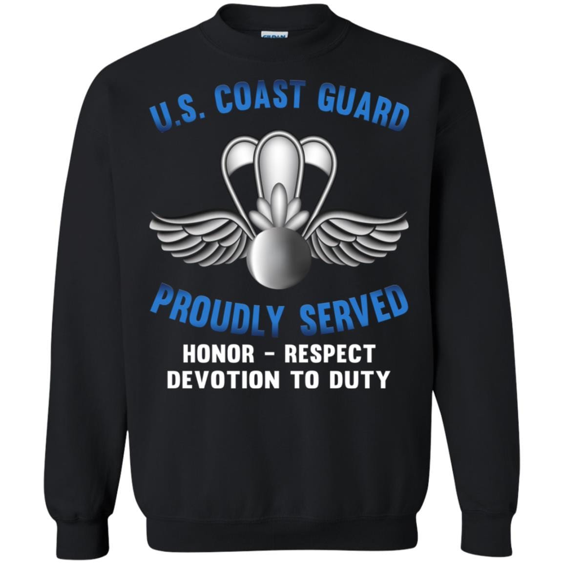 US Coast Guard Aviation Survival Technician AST Proudly Served T-Shirt For Men On Front-TShirt-USCG-Veterans Nation