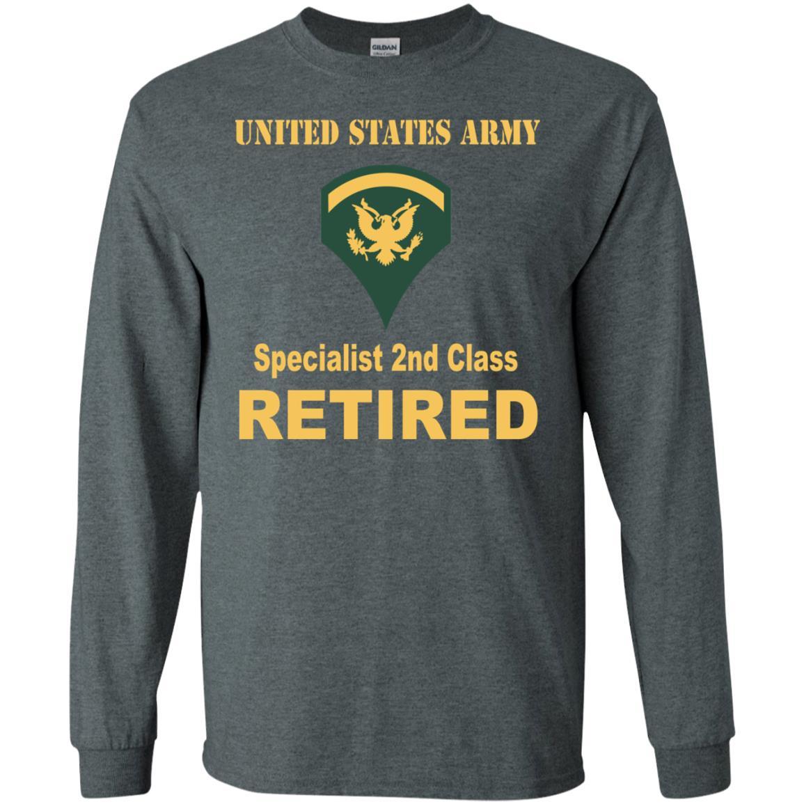 US Army E-5 SPC E5 Specialist Specialist 2nd Class Reired Men T Shirt On Front-TShirt-Army-Veterans Nation