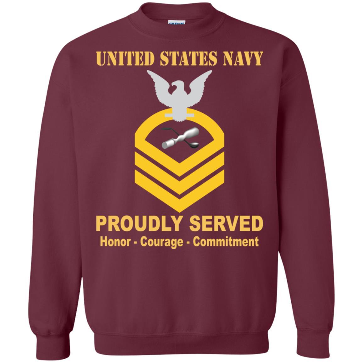 Navy Molder Navy ML E-7 Rating Badges Proudly Served T-Shirt For Men On Front-TShirt-Navy-Veterans Nation