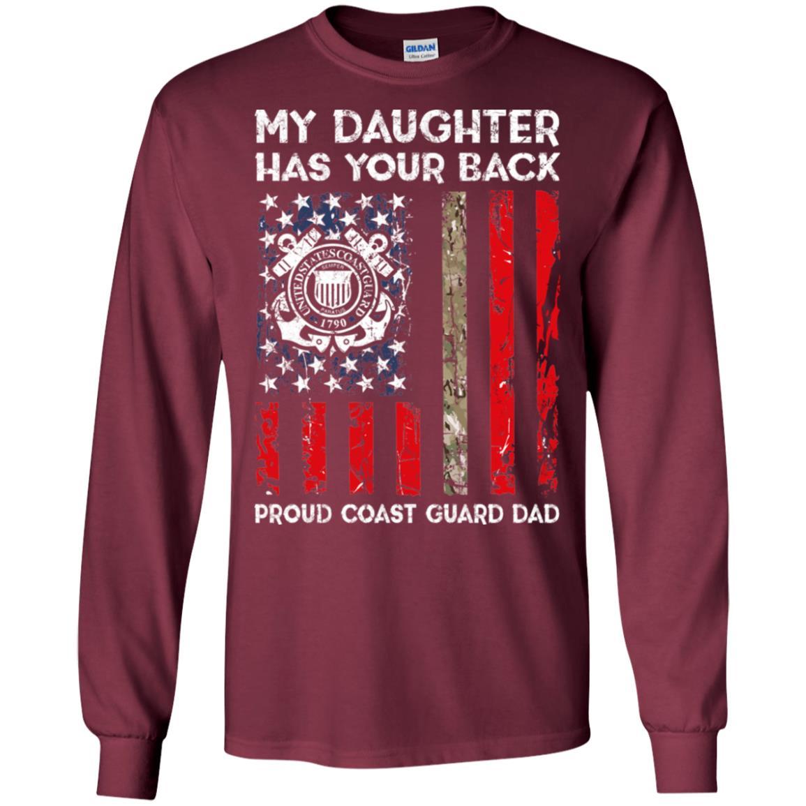 My Daughter Has Your Back - Proud Coast Guard Dad Men T Shirt On Front-TShirt-USCG-Veterans Nation