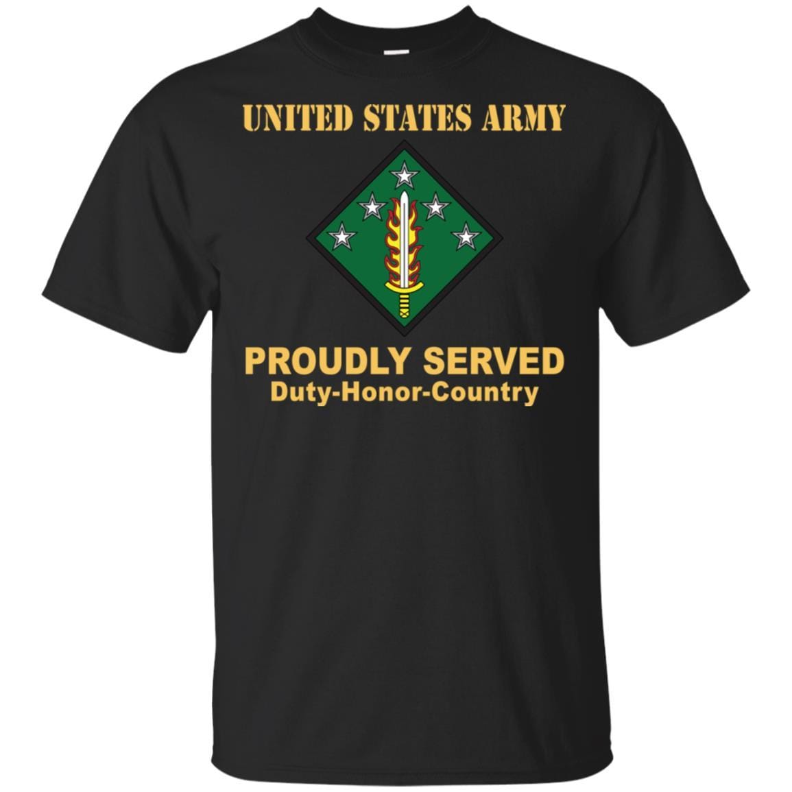 US ARMY 20TH SUPPORT COMMAND (CBRNE)- Proudly Served T-Shirt On Front For Men-TShirt-Army-Veterans Nation