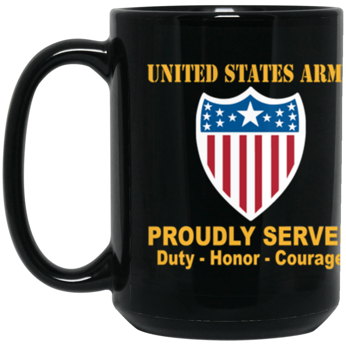 US Army Adjutant General Corps Proudly Served Core Values 15 oz. Black Mug-Drinkware-Veterans Nation