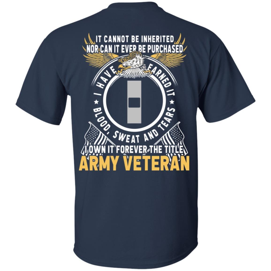 US Army W-1 Warrant Officer 1 W1 WO1 Warrant Officer Ranks T-Shirt For Men On Back-TShirt-Army-Veterans Nation