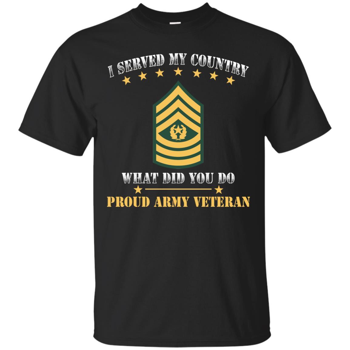 US Army E-9 Command Sergeant Major E9 CSM Noncommissioned Officer Ranks Men Front T Shirt - Proud US Army Veteran-TShirt-Army-Veterans Nation