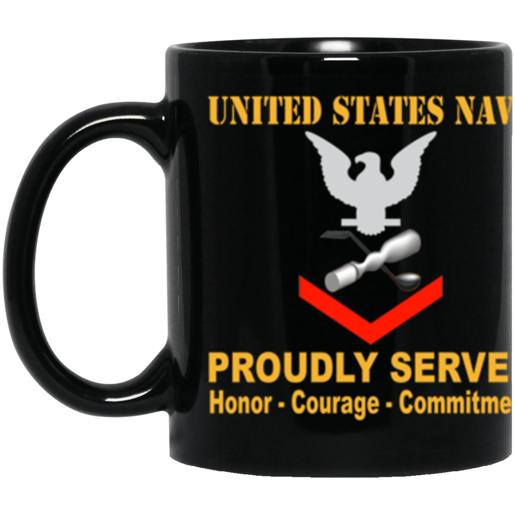 US Navy Molder Navy ML E-4 11 oz. Black Mug-Drinkware-Veterans Nation