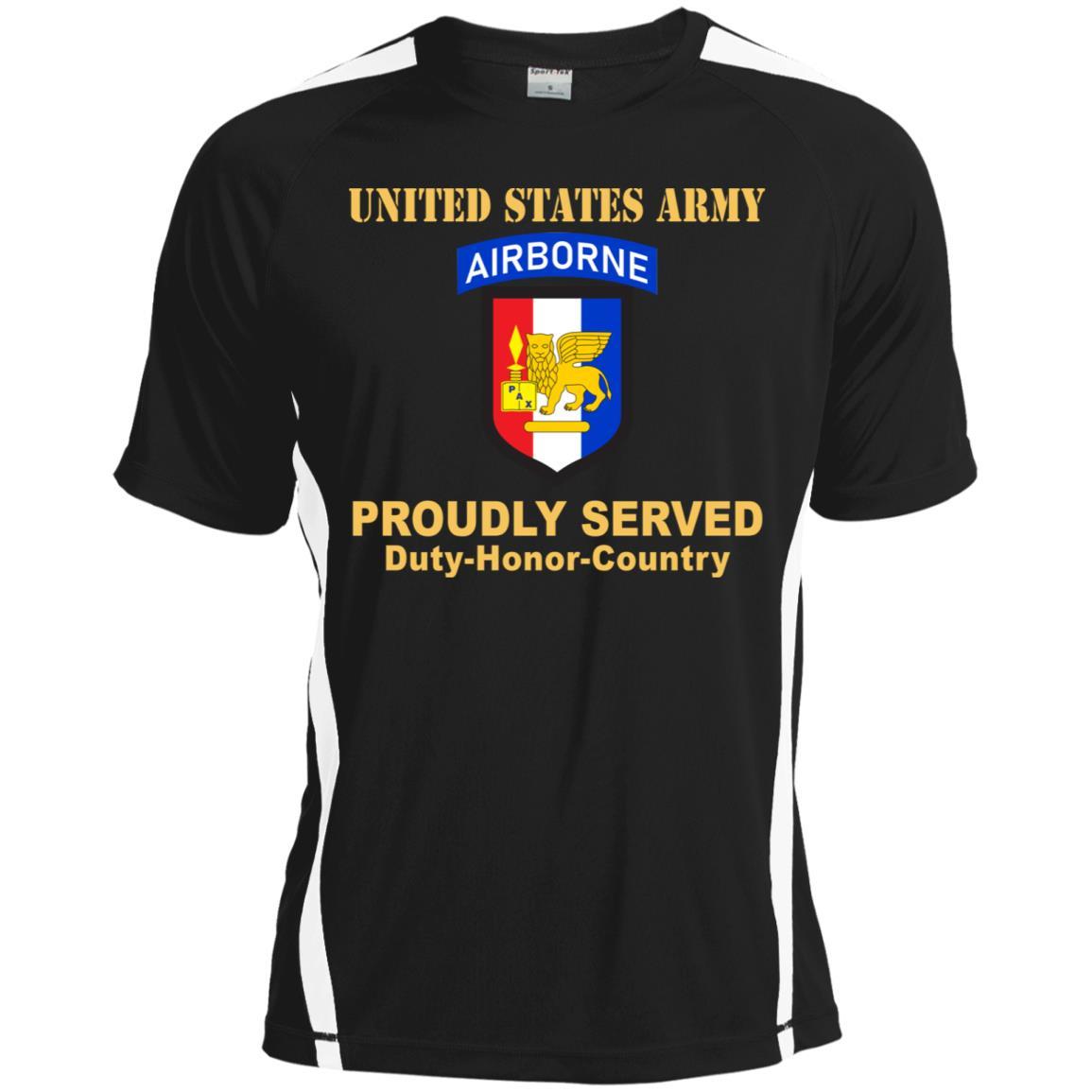 US ARMY SOUTHERN EUROPEAN TASK FORCE WITH AIRBORNE TAB- Proudly Served T-Shirt On Front For Men-TShirt-Army-Veterans Nation