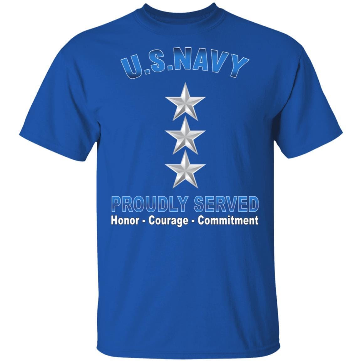 US Navy O-9 Vice Admiral O9 VADM Flag Officer Proudly Served T-Shirt On Front-Apparel-Veterans Nation