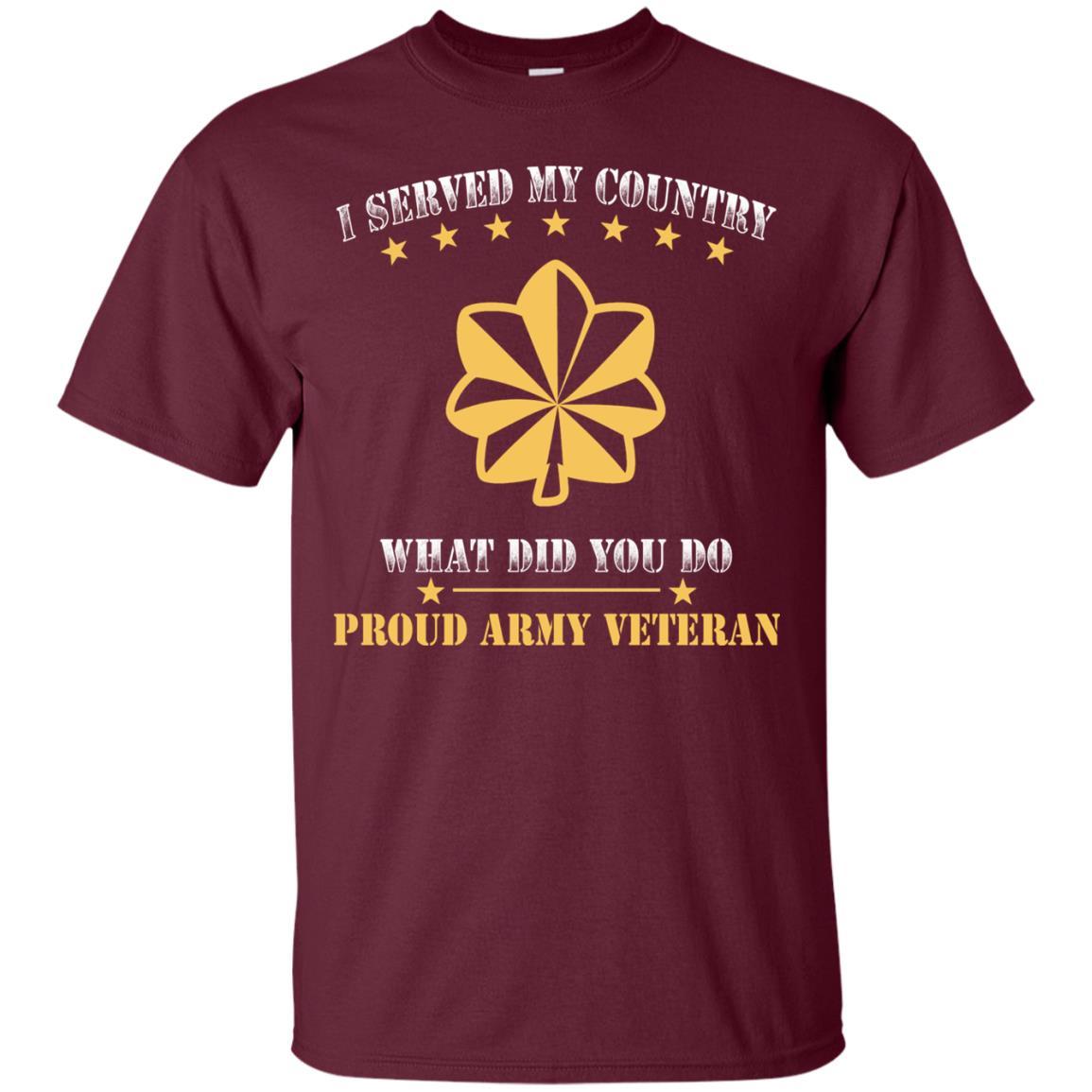 US Army O-4 Major O4 MAJ Field Officer Ranks Men Front T Shirt - Proud US Army Veteran-TShirt-Army-Veterans Nation