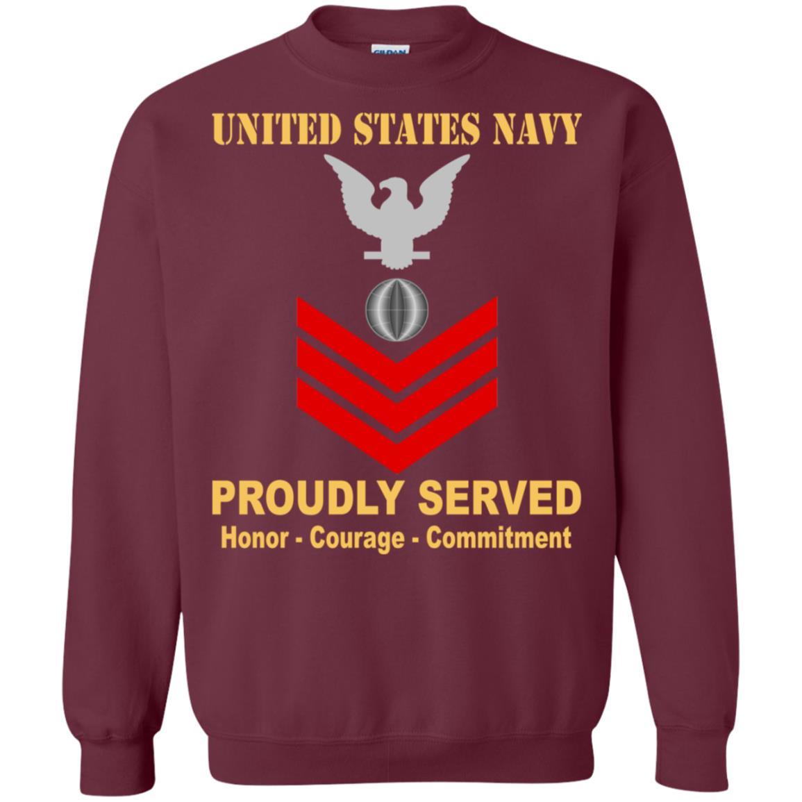 U.S Navy Electrician's mate Navy EM E-6 Rating Badges Proudly Served T-Shirt For Men On Front-TShirt-Navy-Veterans Nation