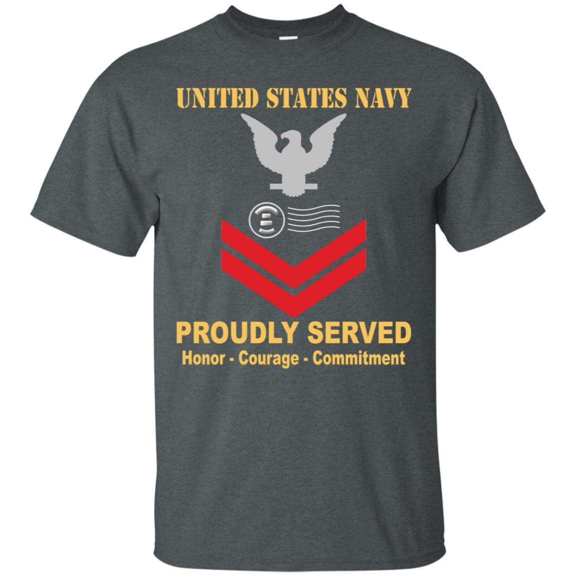 Navy Postal Clerk Navy PC E-5 Rating Badges Proudly Served T-Shirt For Men On Front-TShirt-Navy-Veterans Nation