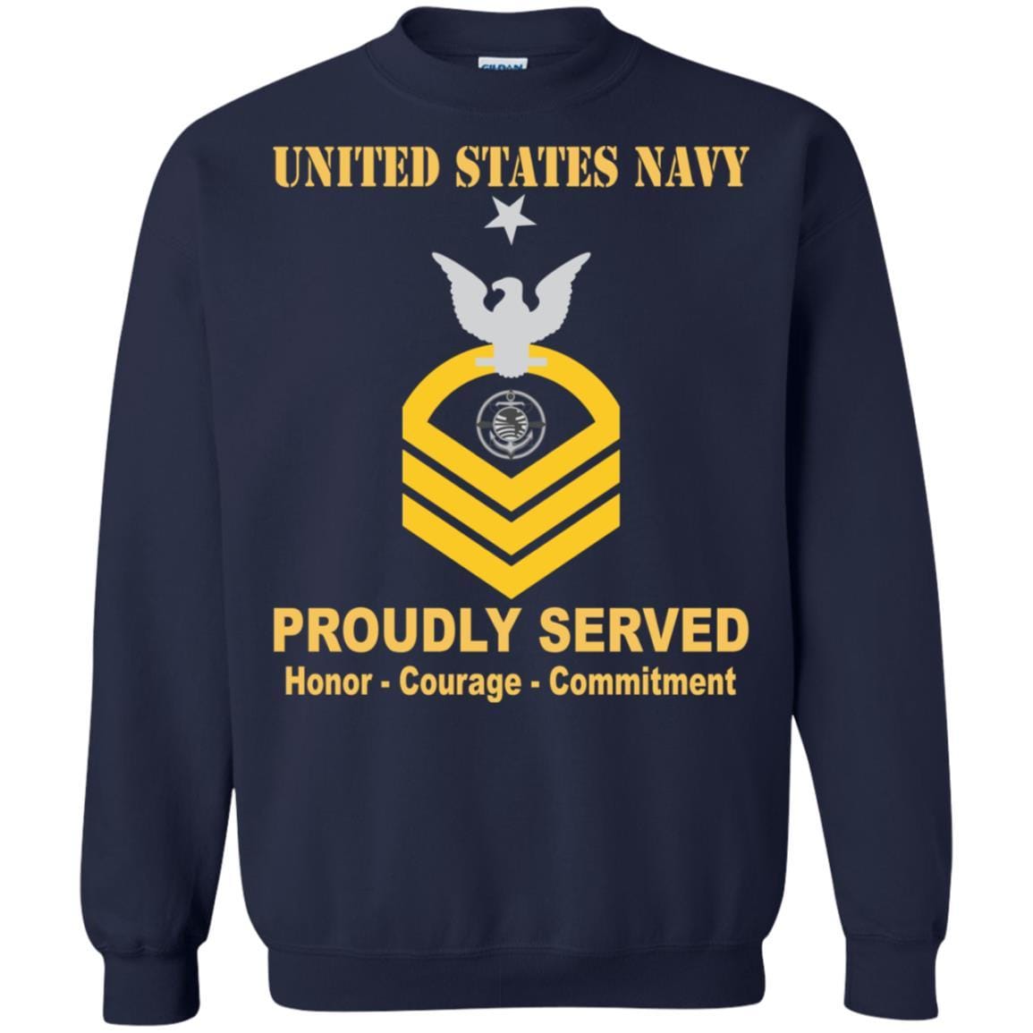 Navy Religious Program Specialist Navy RP E-8 Rating Badges Proudly Served T-Shirt For Men On Front-TShirt-Navy-Veterans Nation