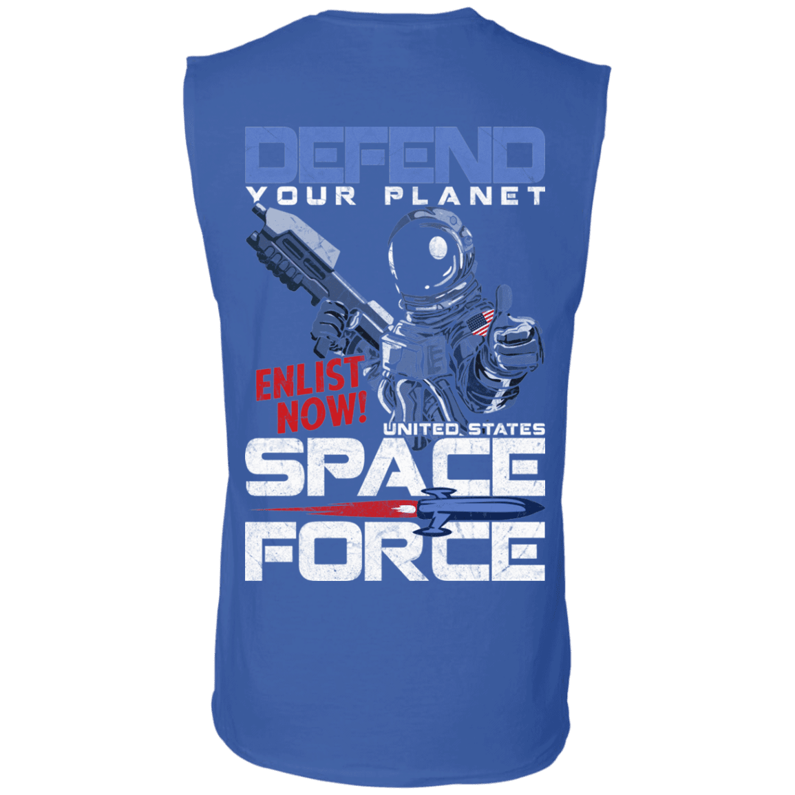 Military T-Shirt "Defend Your Planet Space Force" Men Back-TShirt-General-Veterans Nation