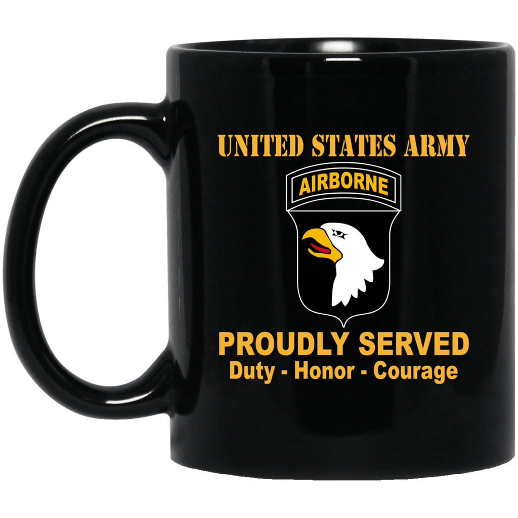 U.S. Army 101st Airborne Division 11 oz - 15 oz Black Mug-Mug-Army-CSIB-Veterans Nation