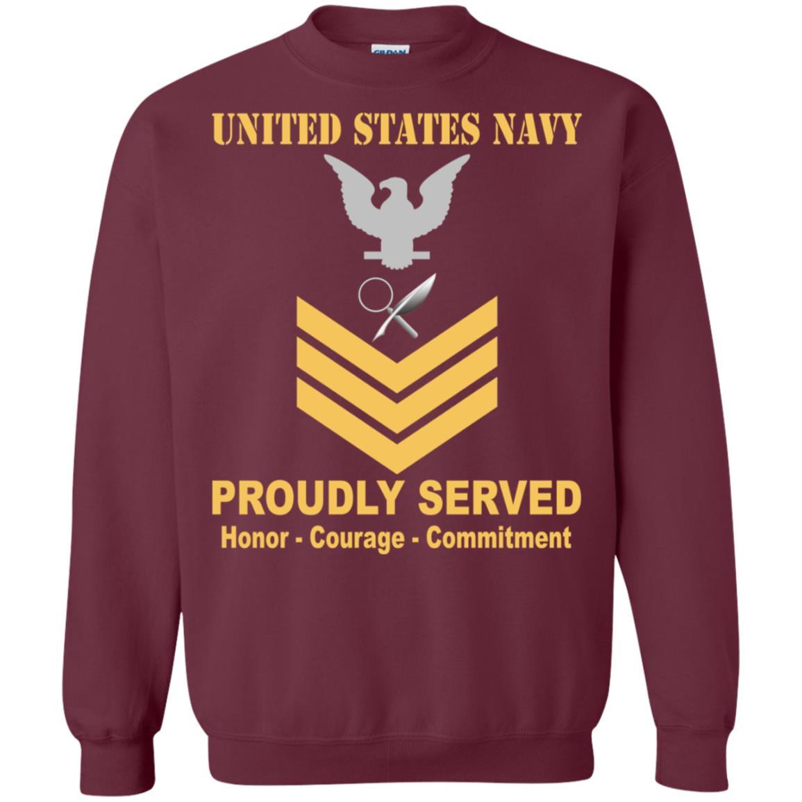 Navy Intelligence Specialist Navy IS E-6 Rating Badges Proudly Served T-Shirt For Men On Front-TShirt-Navy-Veterans Nation