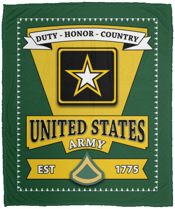 US Army E-3 Private First Class E3 PFC Enlisted Soldier Blanket Cozy Plush Fleece Blanket - 50x60-Blankets-Army-Ranks-Veterans Nation