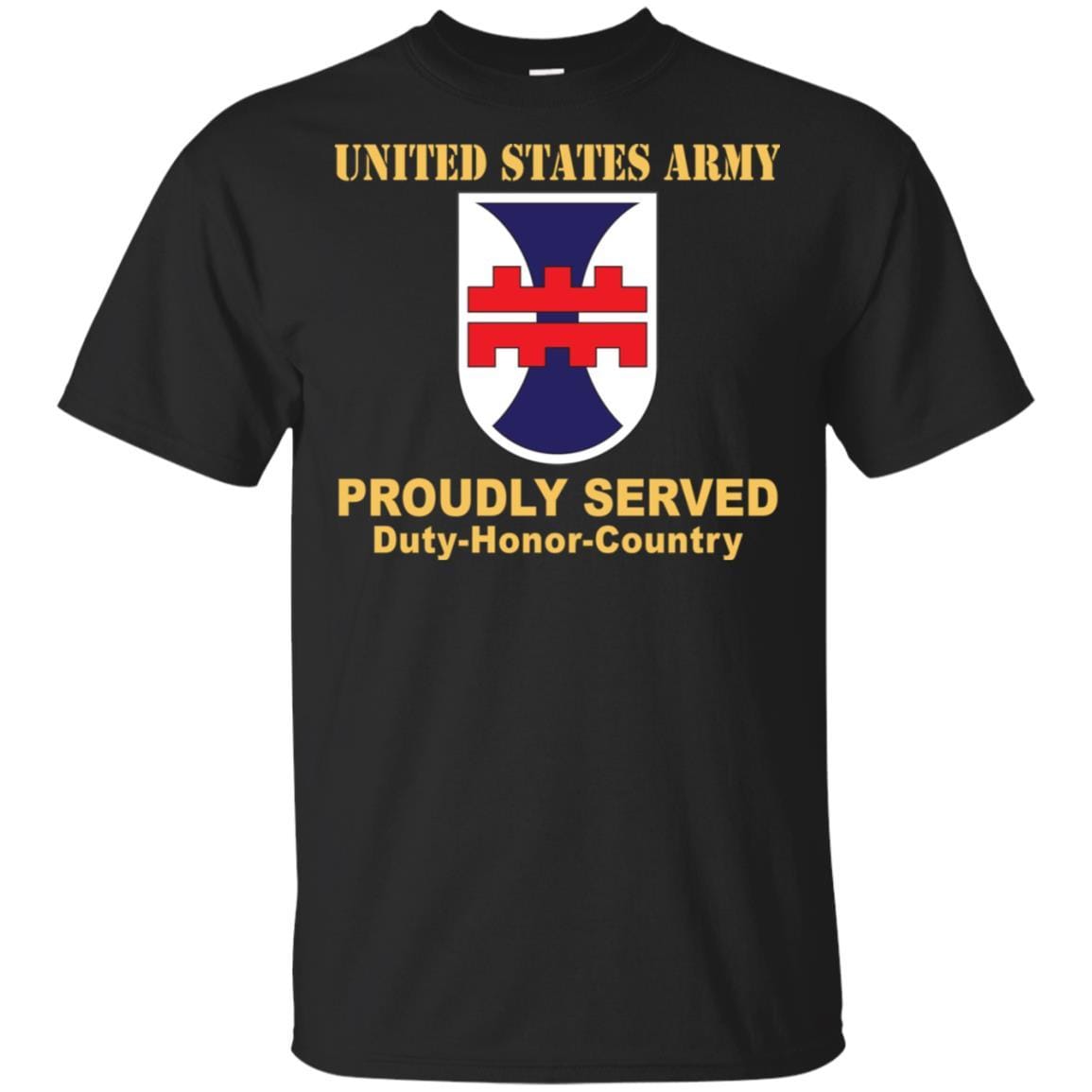 US ARMY 412TH ENGINEER COMMAND- Proudly Served T-Shirt On Front For Men-TShirt-Army-Veterans Nation