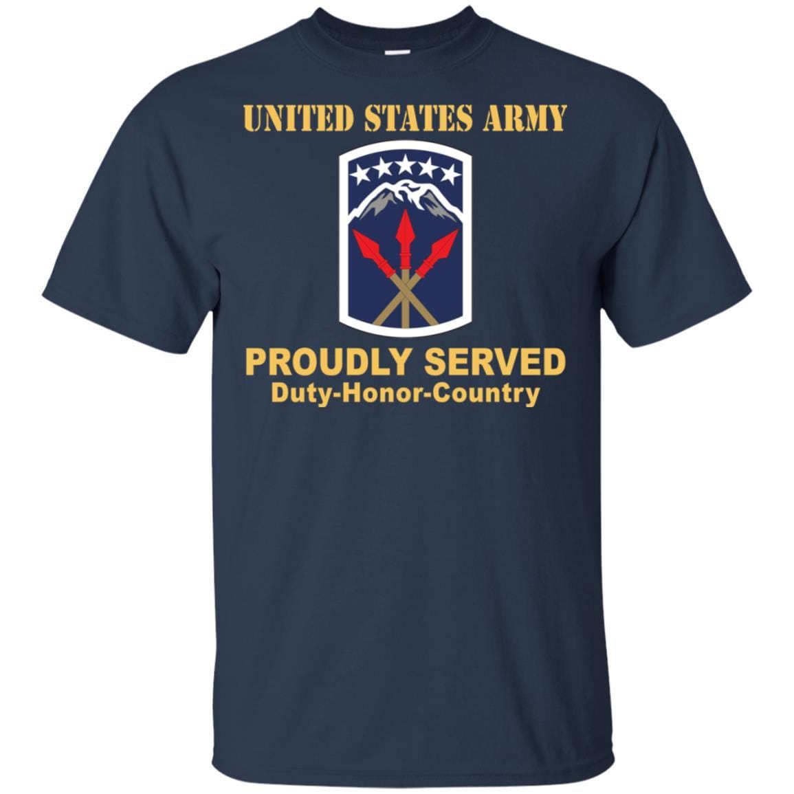 US ARMY 593 SUSTAINMENT BRIGADE- Proudly Served T-Shirt On Front For Men-TShirt-Army-Veterans Nation