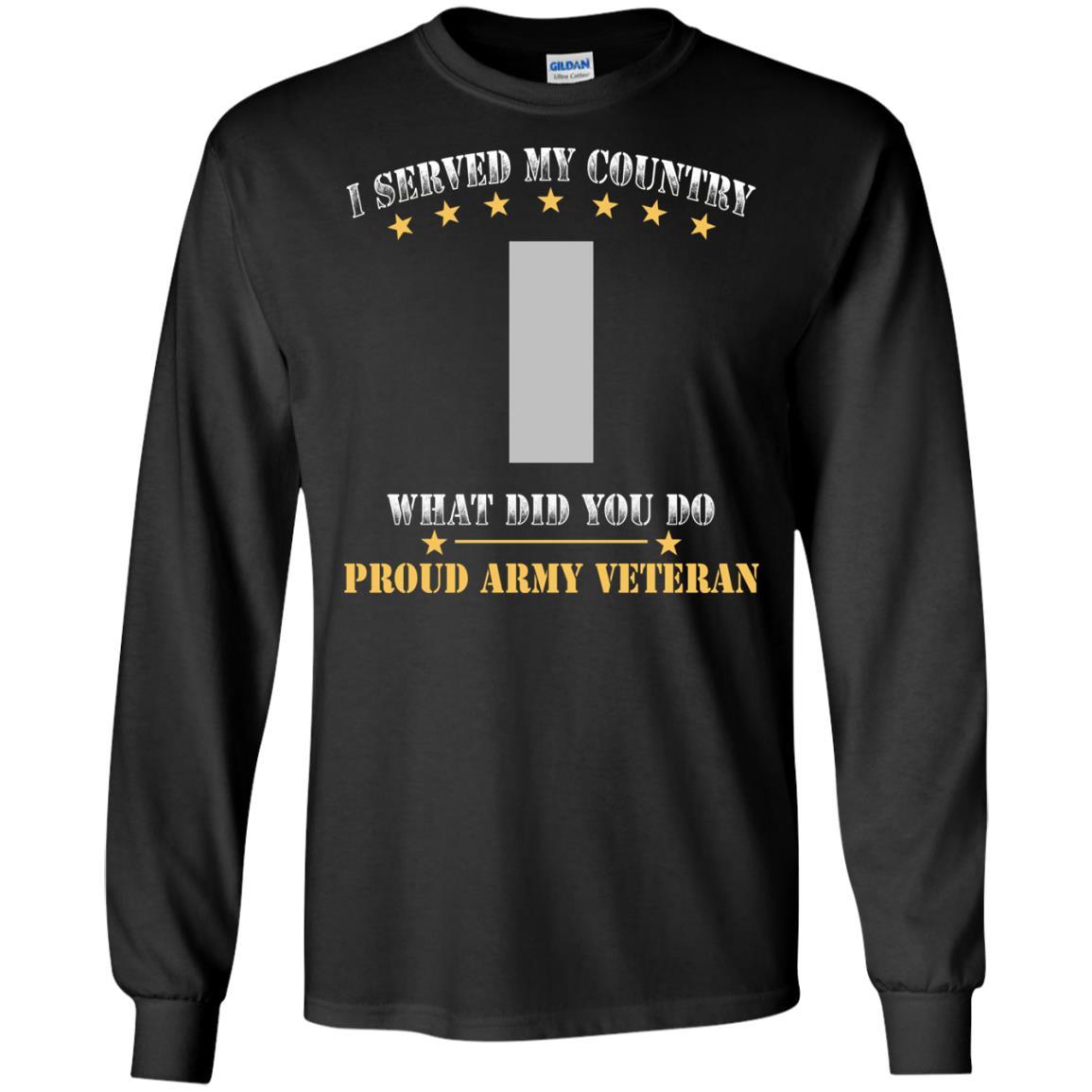 US Army O-2 First Lieutenant O2 1LT Commissioned Officer Ranks Men Front T Shirt - Proud US Army Veteran-TShirt-Army-Veterans Nation