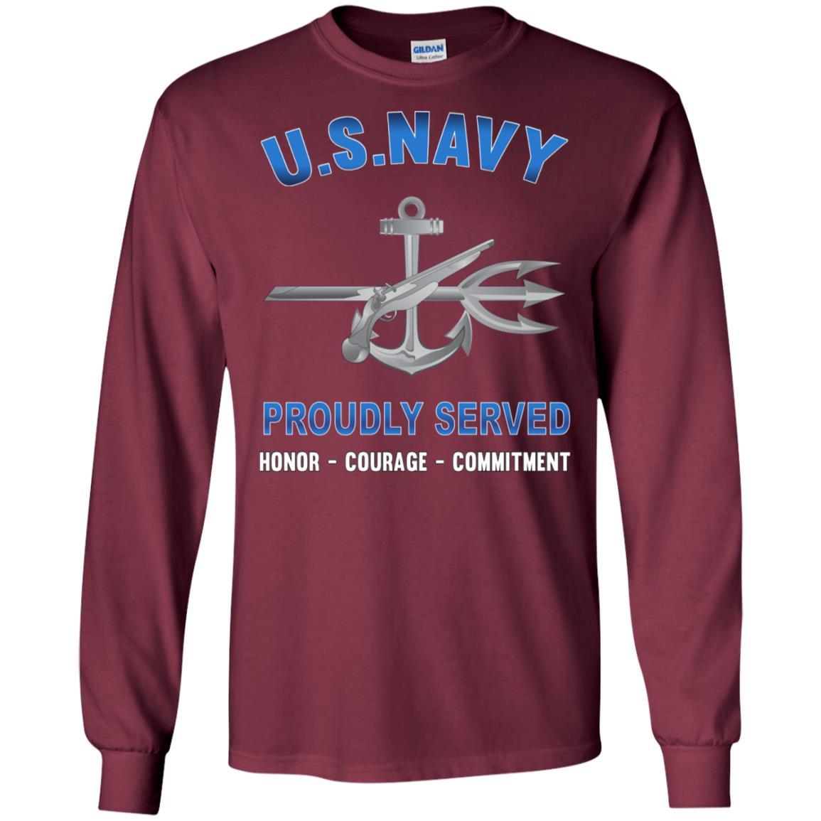 Navy Special Warfare Operator Navy SO - Proudly Served T-Shirt For Men On Front-TShirt-Navy-Veterans Nation