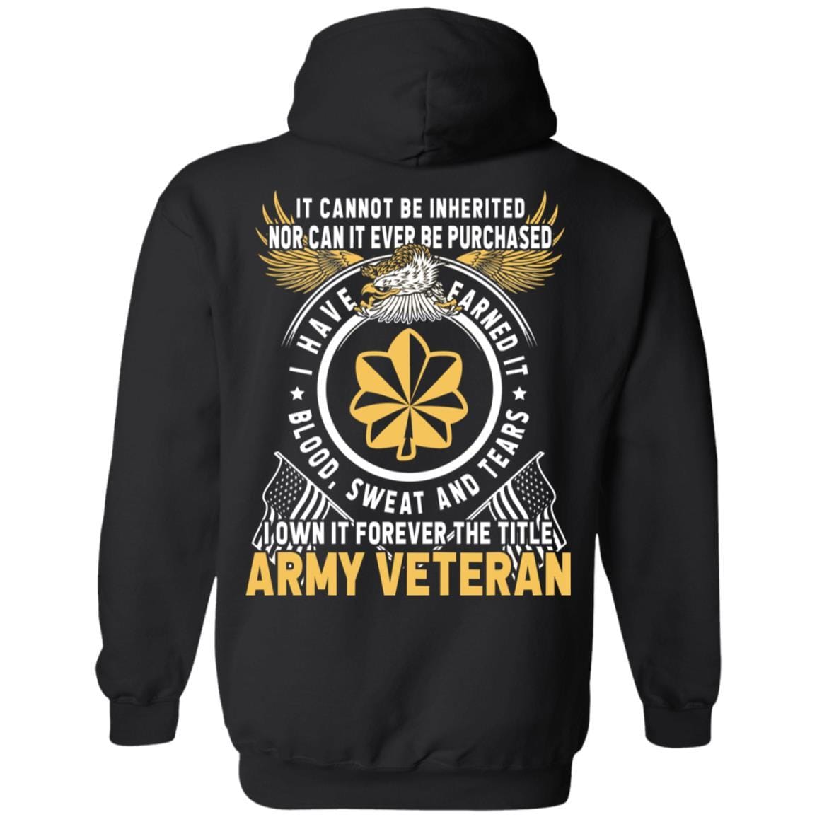 US Army O-4 Major O4 MAJ Field Officer Ranks T-Shirt For Men On Back-TShirt-Army-Veterans Nation