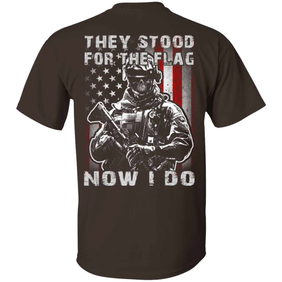 Military T-Shirt "Veteran - They Stood For The Flag Now I Do"-TShirt-General-Veterans Nation