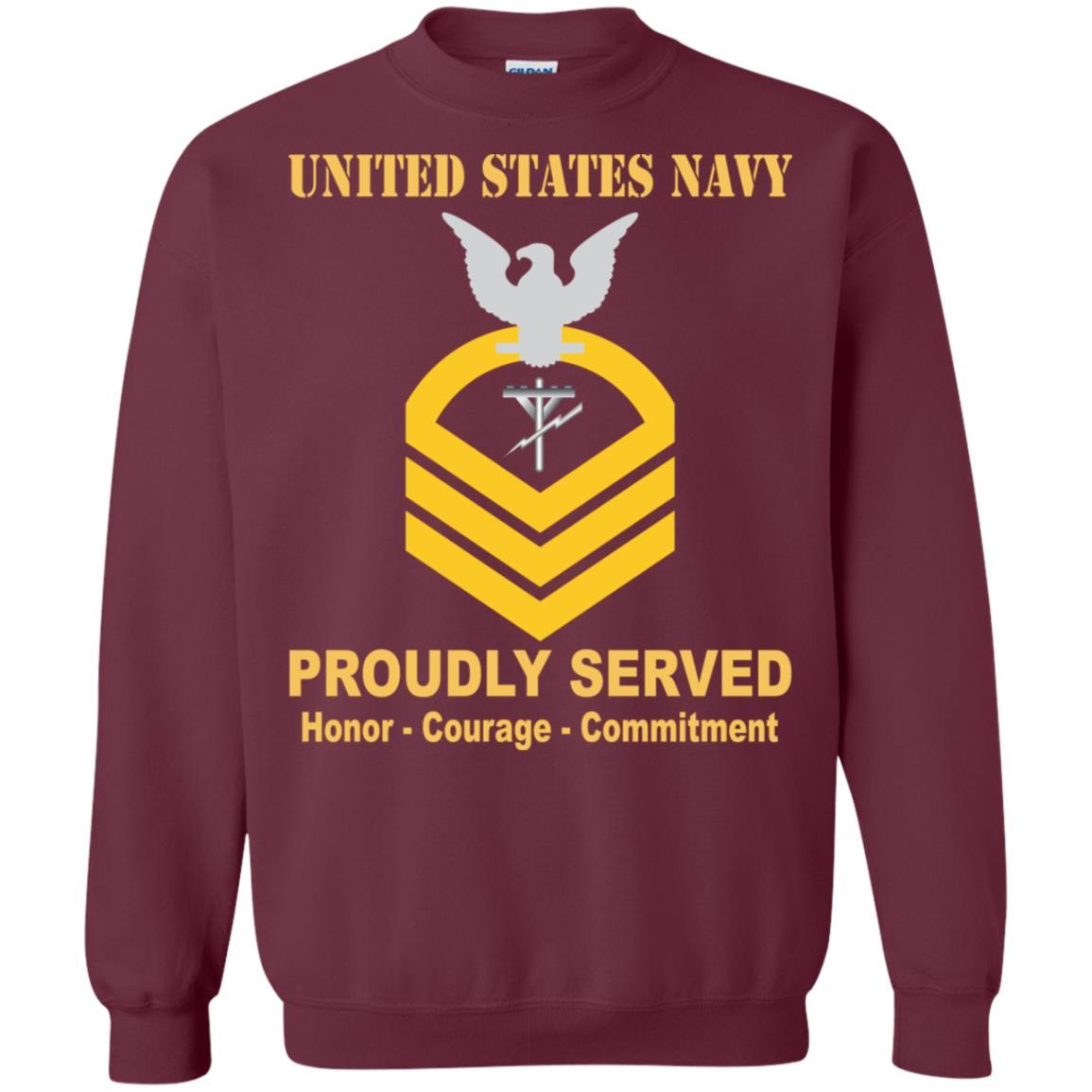 Navy Construction Electrician Navy CE E-7 Rating Badges Proudly Served T-Shirt For Men On Front-TShirt-Navy-Veterans Nation