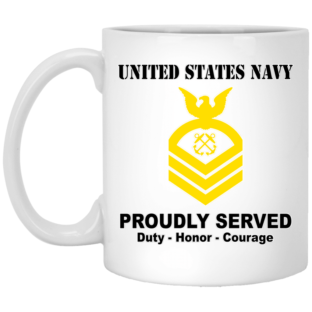 US Navy E-7 Chief Petty Officer E7 CPO Senior Noncommissioned Officer Ranks T shirt White Coffee Mug - Stainless Travel Mug-Mug-Navy-Collar-Veterans Nation