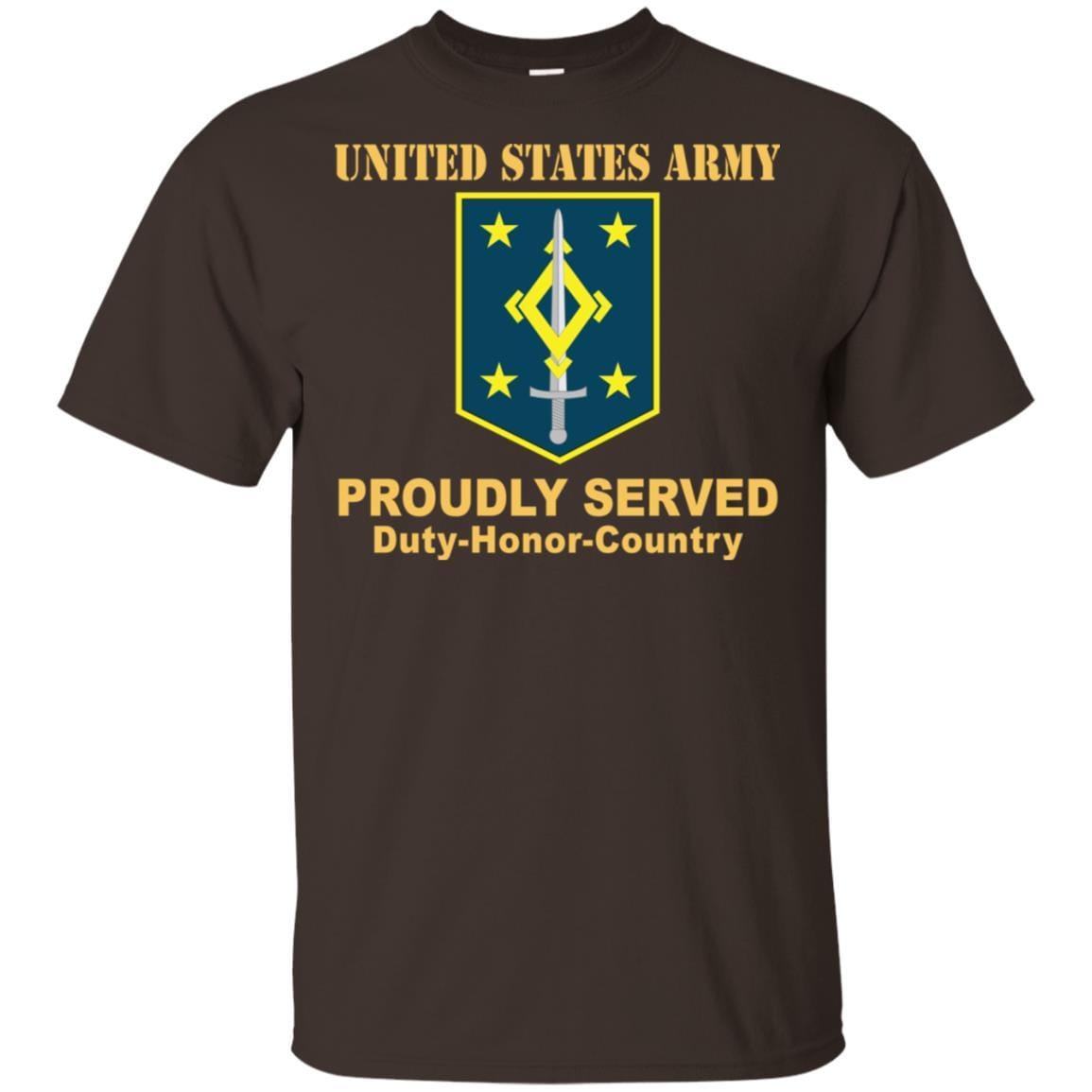 US ARMY 4TH MANEUVER ENHANCEMENT BRIGADE- Proudly Served T-Shirt On Front For Men-TShirt-Army-Veterans Nation