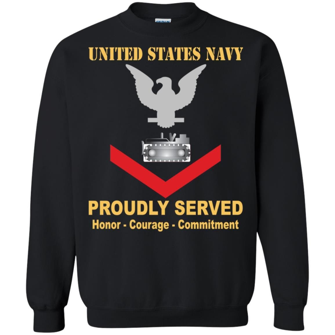 Navy Equipment Operator Navy EO E-4 Rating Badges Proudly Served T-Shirt For Men On Front-TShirt-Navy-Veterans Nation