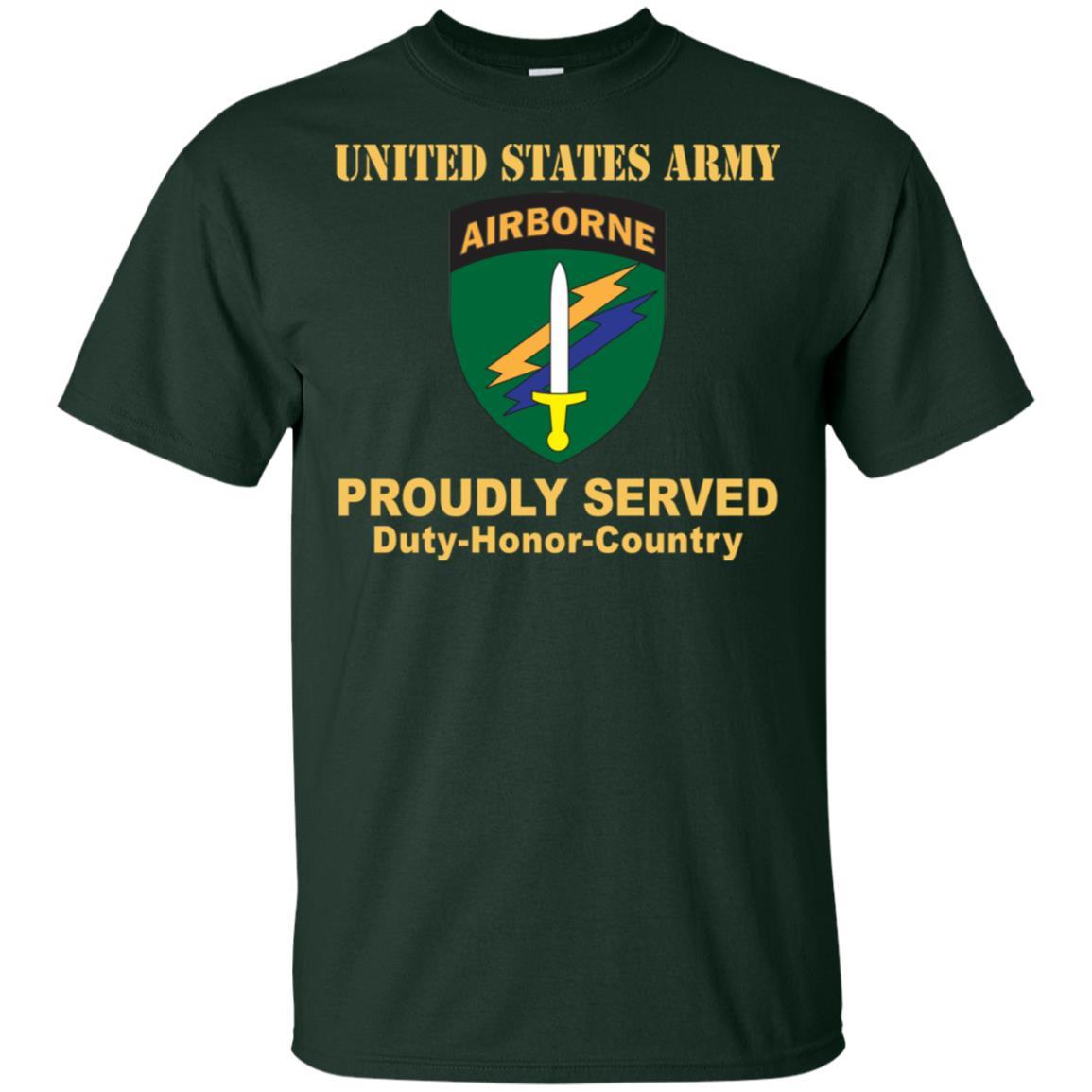 US ARMY CSIB CIVIL AFFAIRS AND PSYCHOLOGICAL OPERATIONS COMMAND- Proudly Served T-Shirt On Front For Men-TShirt-Army-Veterans Nation