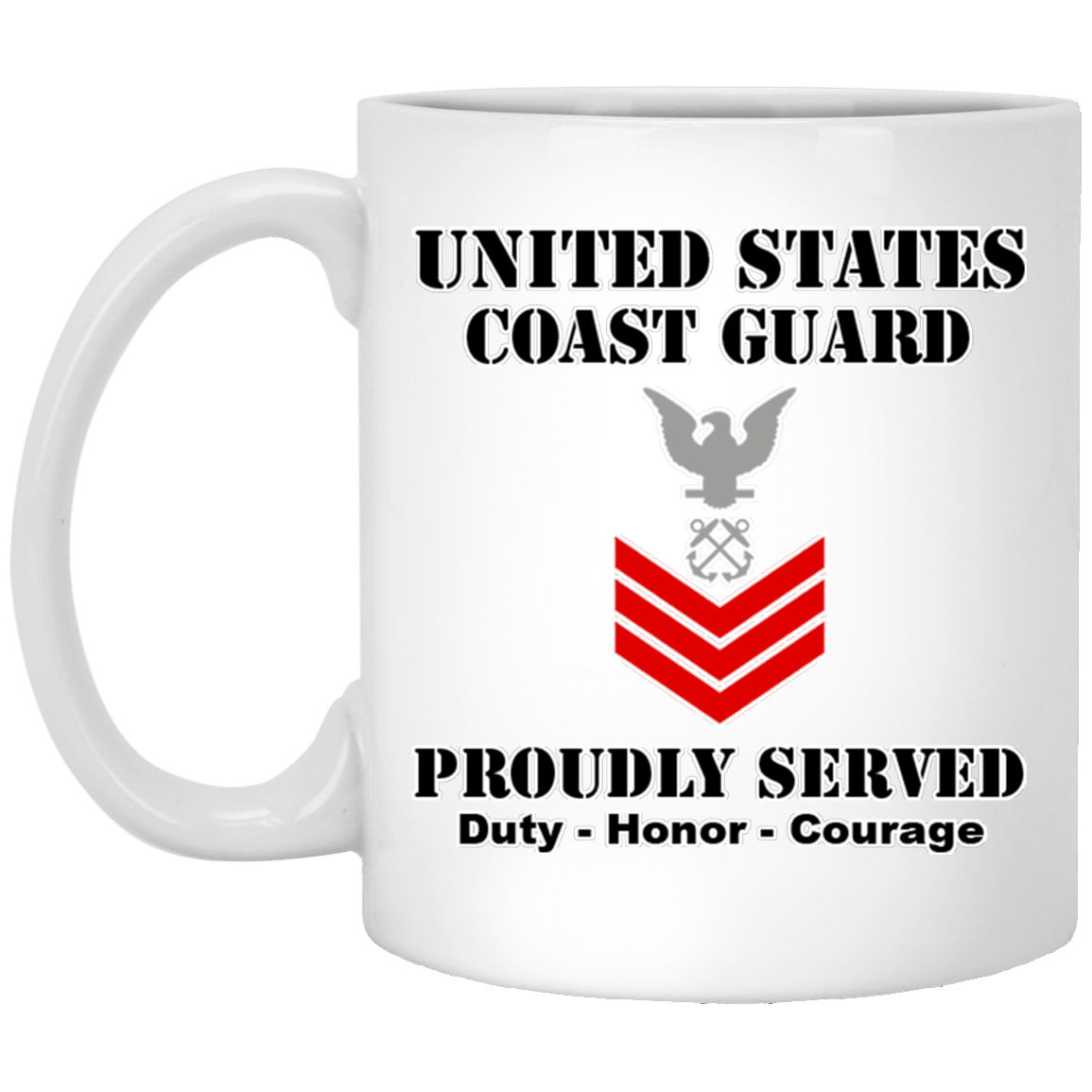 US Coast Guard E-6 Petty Officer First Class E6 PO1 Petty Officer Ranks White Coffee Mug - Stainless Travel Mug-Mug-USCG-Collar-Veterans Nation