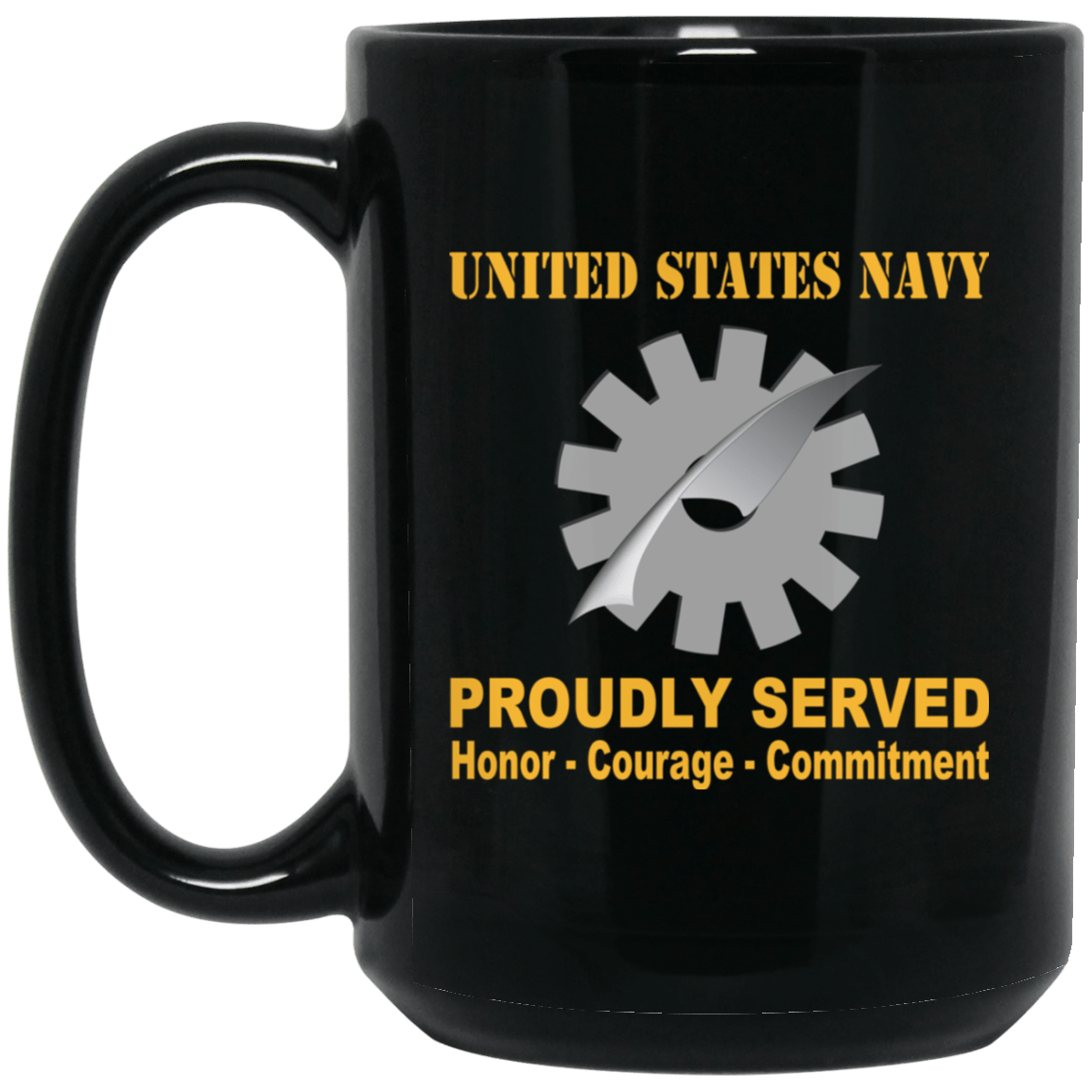 Navy Data Processing Technician Navy DP Proudly Served Black Mug 11 oz - 15 oz-Mug-Navy-Rate-Veterans Nation