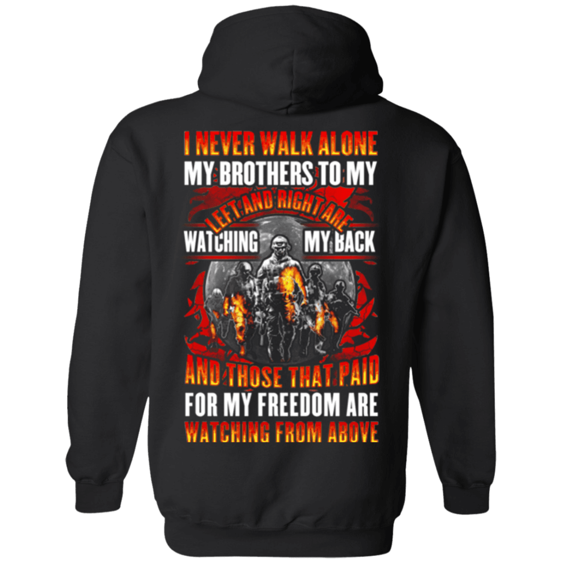 Military T-Shirt "Veteran - My Brothers Watching My Back, My Freedom Watching From Above"-TShirt-General-Veterans Nation
