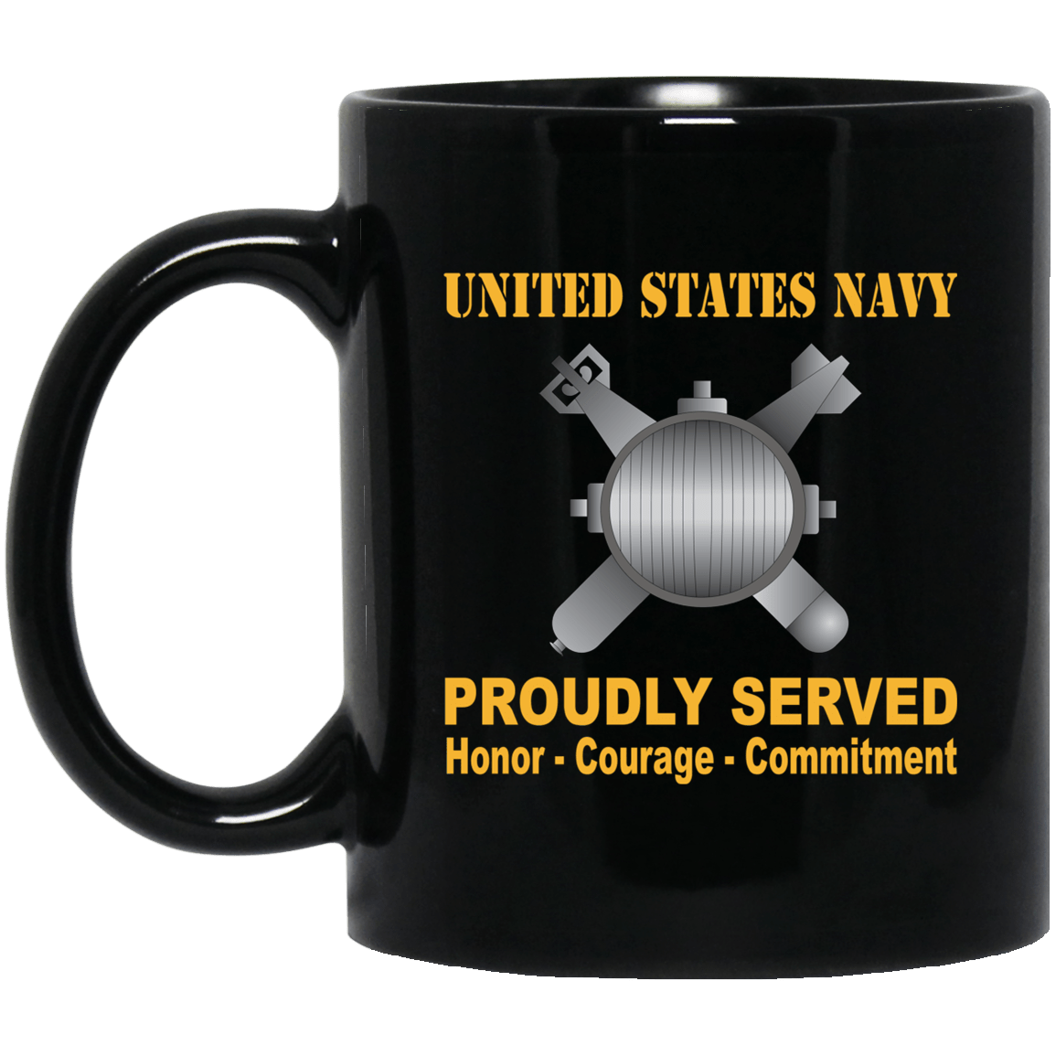 Navy Explosive Ordnance Disposal Navy EOD Proudly Served Black Mug 11 oz - 15 oz-Mug-Navy-Rate-Veterans Nation