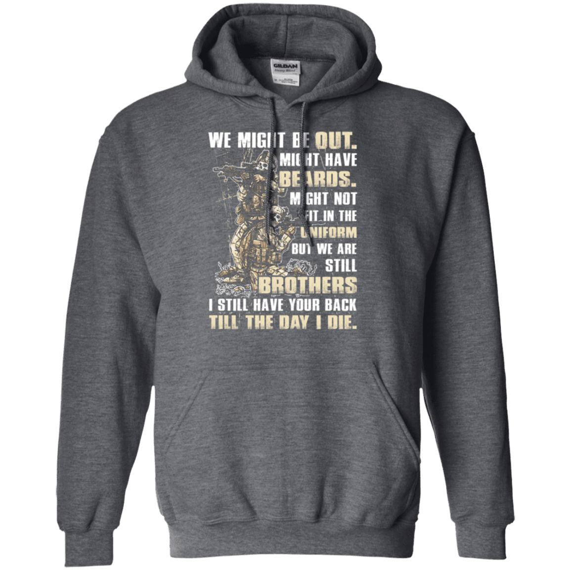 Military T-Shirt "Brothers Till The Day I Die Veteran" Front-TShirt-General-Veterans Nation