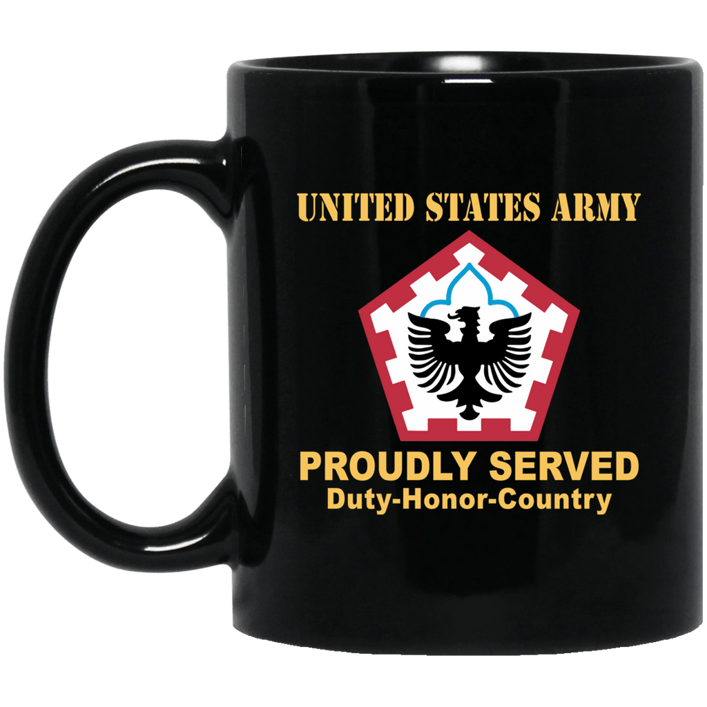 US ARMY 555TH ENGINEER BRIGADE- 11 oz - 15 oz Black Mug-Mug-Army-CSIB-Veterans Nation