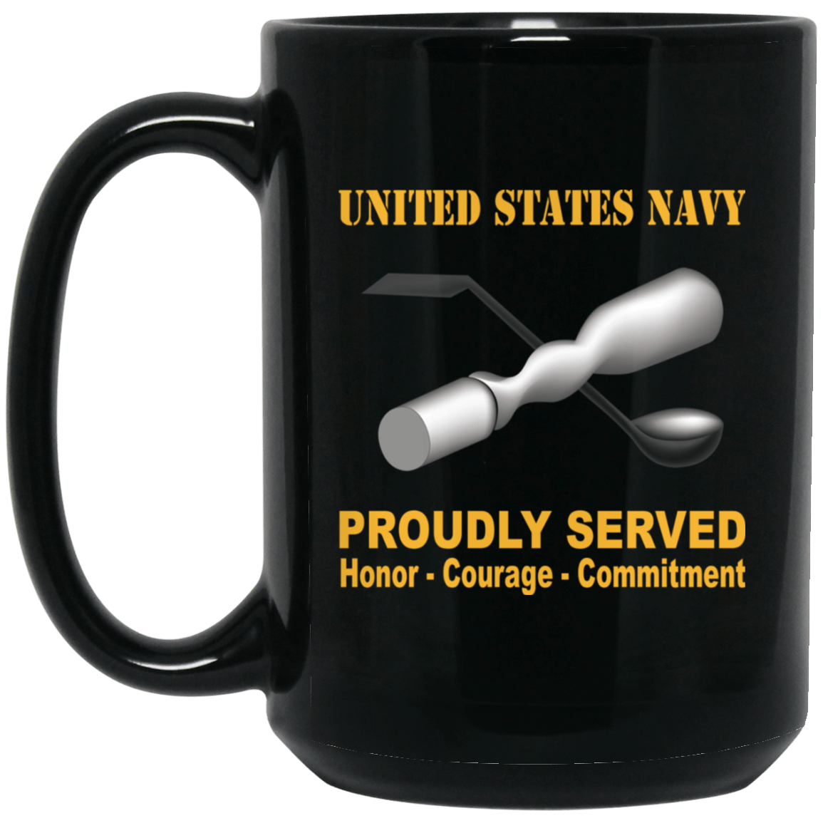 Navy Molder Navy ML Proudly Served Black Mug 11 oz - 15 oz-Mug-Navy-Rate-Veterans Nation