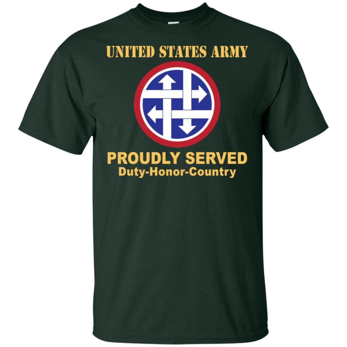 US ARMY 4TH SUSTAINMENT COMMAND- Proudly Served T-Shirt On Front For Men-TShirt-Army-Veterans Nation