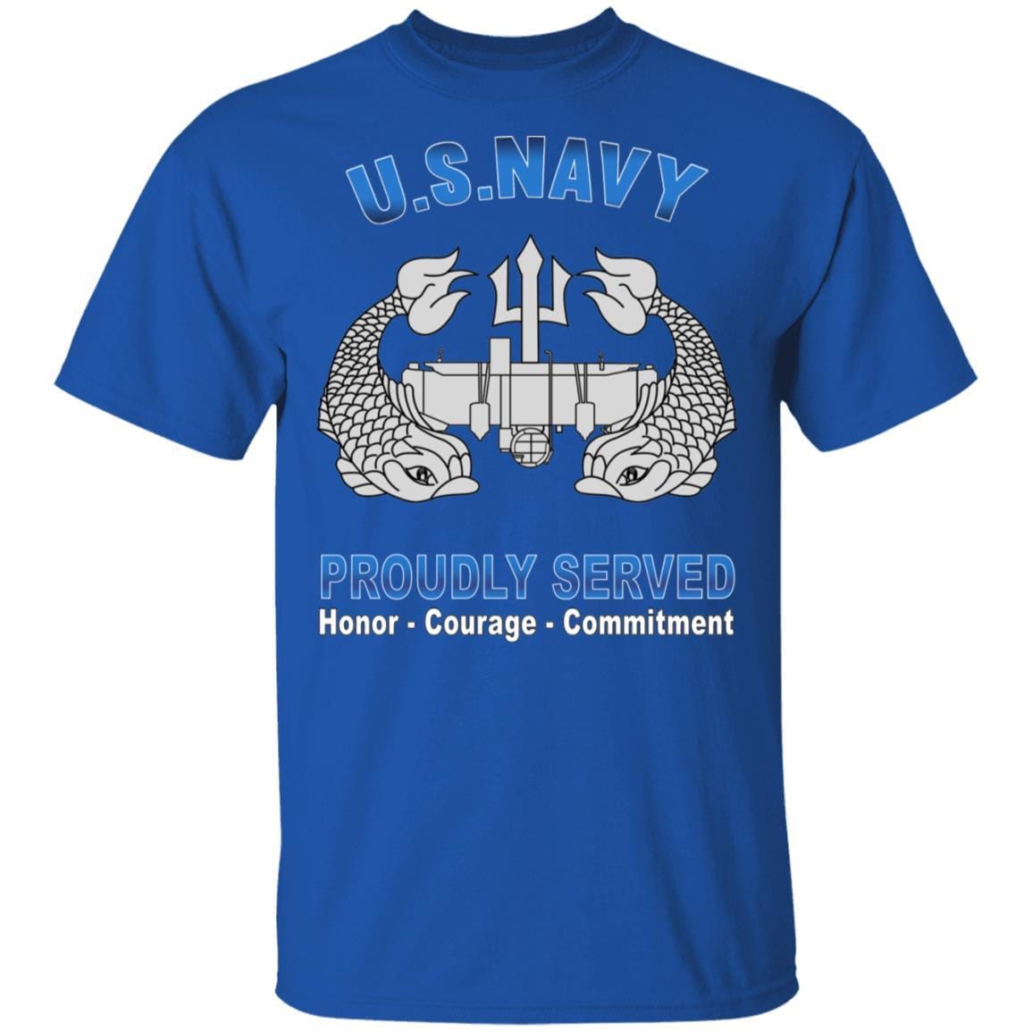 US Navy Deep Submergence Enlisted Badge Proudly Served T-Shirt On Front-Apparel-Veterans Nation