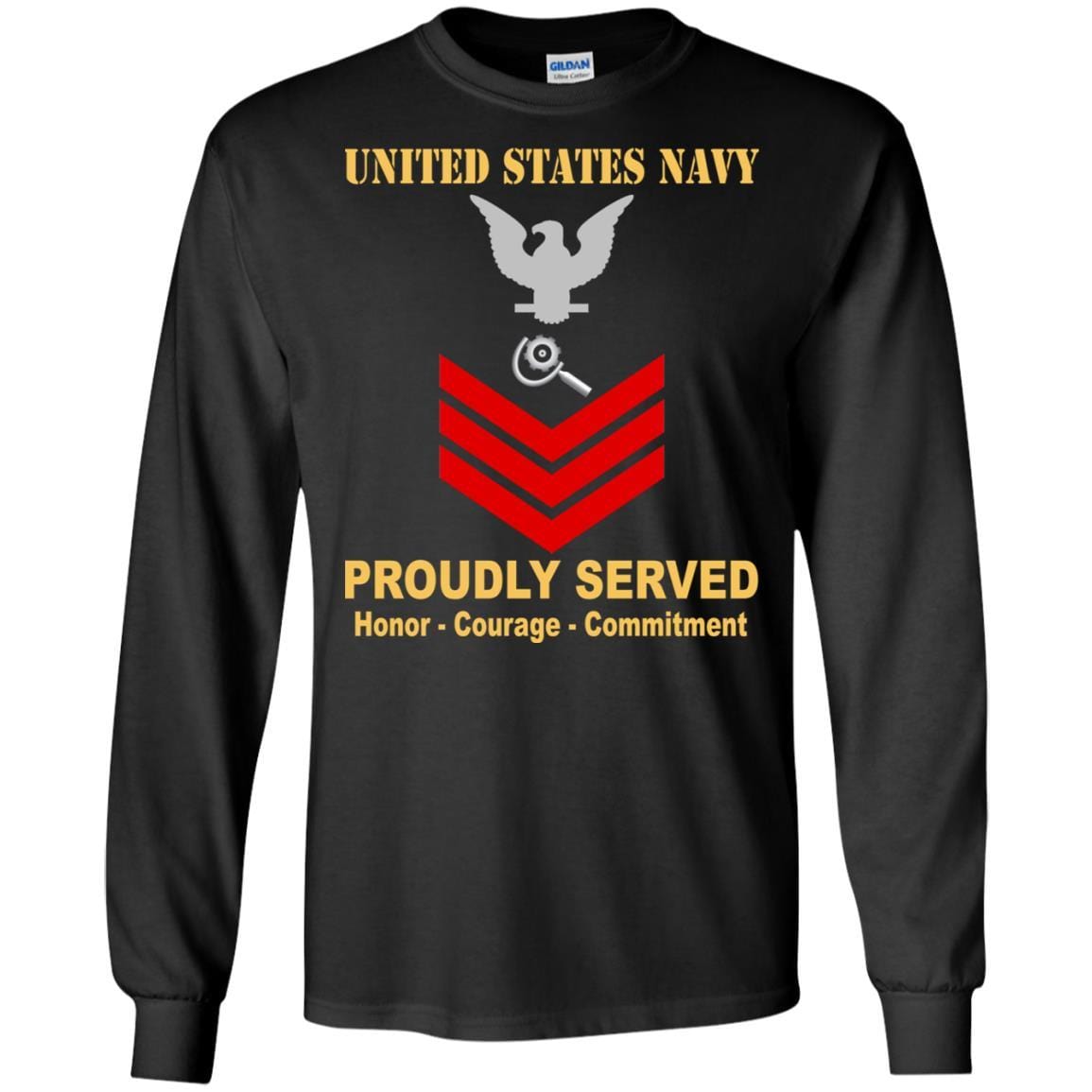 U.S Navy Machinery repairman Navy MR E-6 Rating Badges Proudly Served T-Shirt For Men On Front-TShirt-Navy-Veterans Nation