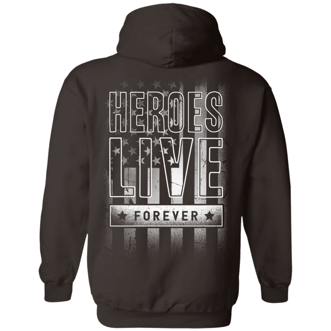 Military T-Shirt "Hero Live Forever" - Men Back-TShirt-General-Veterans Nation