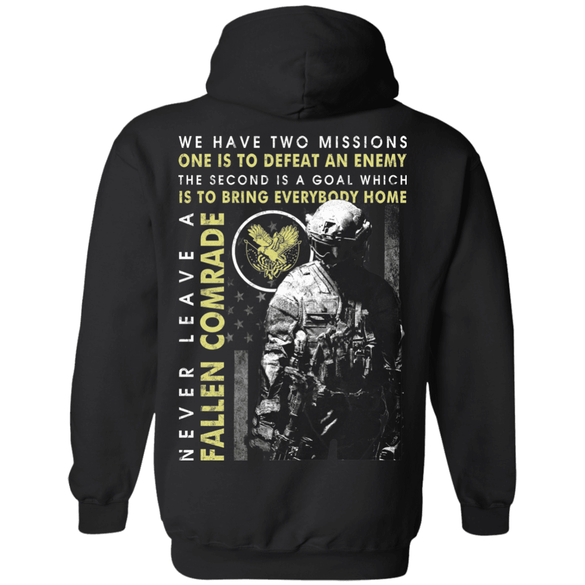 Military T-Shirt "Never Leave A Fallen Comrade Veteran" Men Back-TShirt-General-Veterans Nation